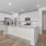 kitchen with large island and wood floors